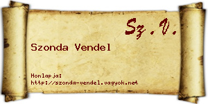 Szonda Vendel névjegykártya